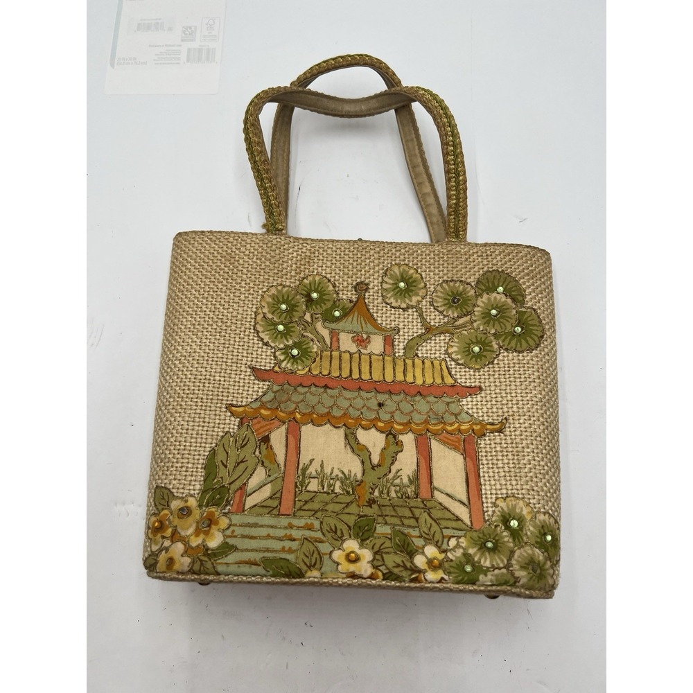Vintage 1960s Lily Bet Purse Filbert Imports Palm Beach Pagoda Rhinestone Bag
